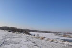 广阔的雪地郊外雪景冰湖
