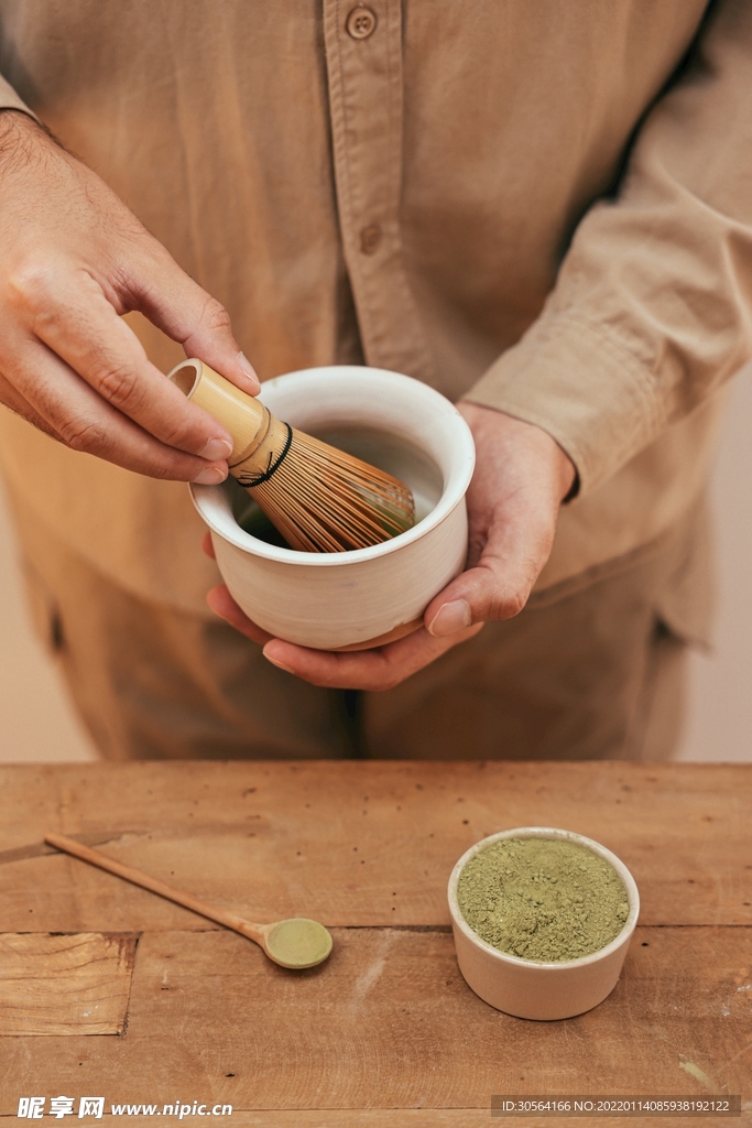 日式抹茶饮品绿茶背景素材