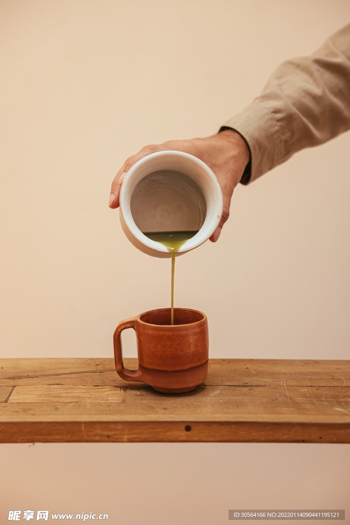 日式抹茶绿茶饮品背景素材