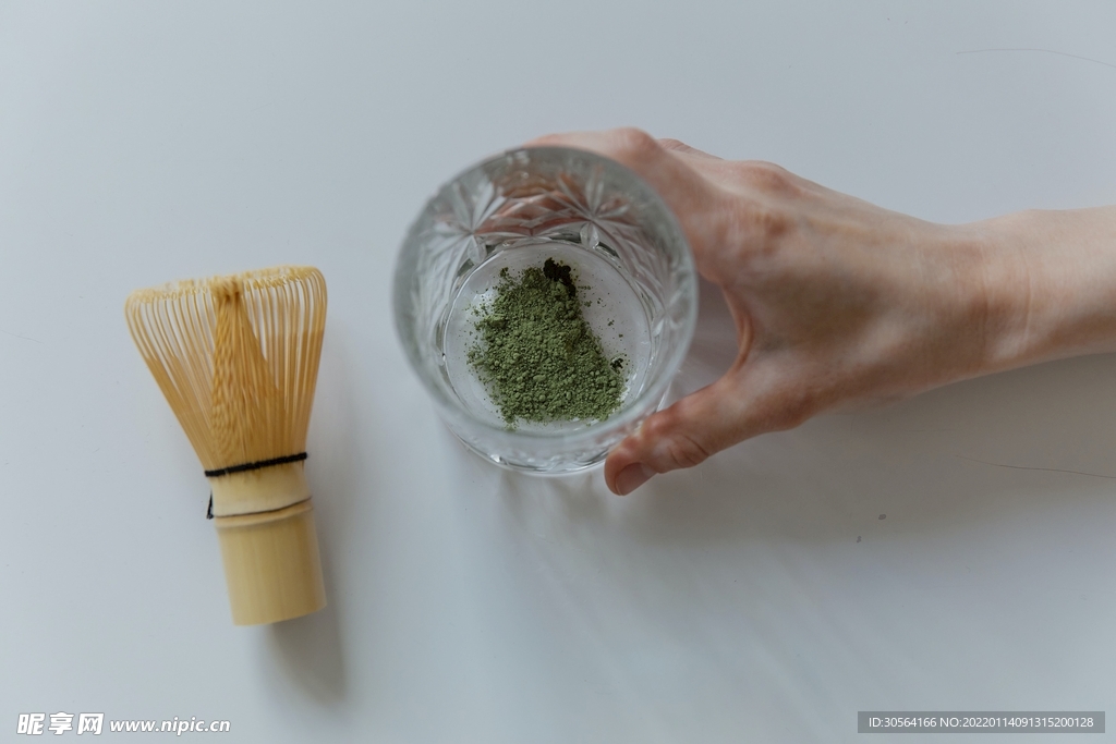 日式抹茶饮品绿茶背景素材