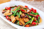 彩椒炒豆干美食食材背景素材