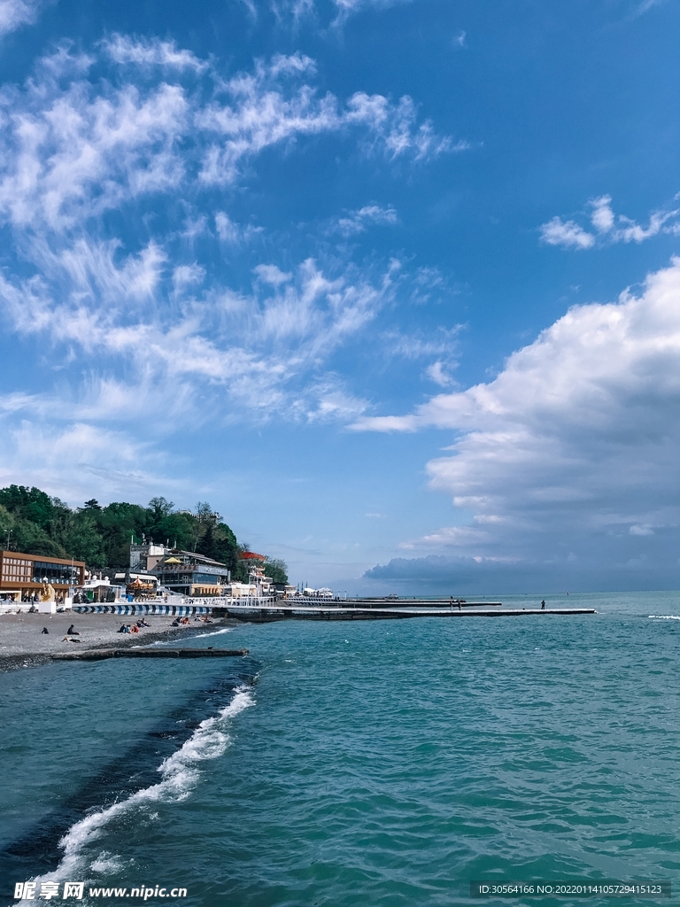 户外海边景观旅游背景素材