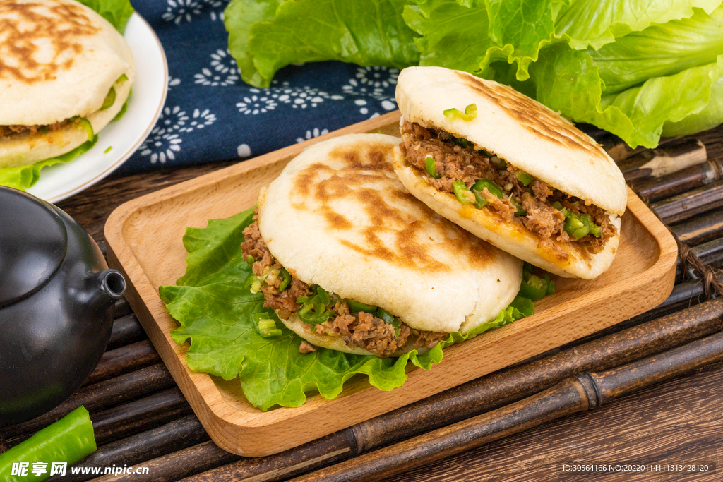 肉夹馍食材美食背景素材