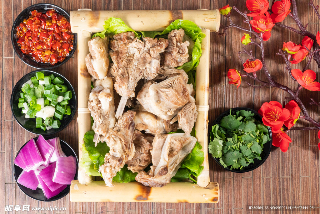 手抓羊肉美食食材背景素材