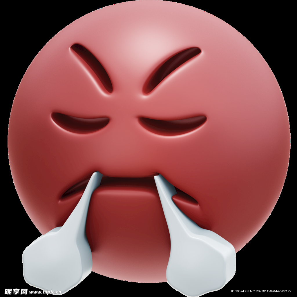 生气喘气表情