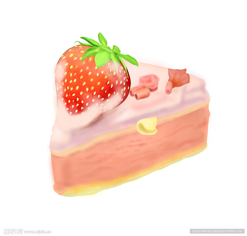 草莓蛋糕插画