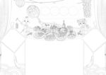 春节美食 手抄报 插画  线稿