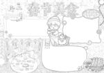 春节美食 手抄报 插画  线稿