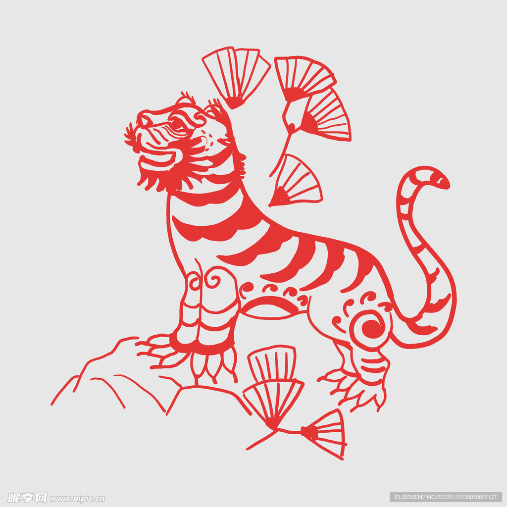 剪纸虎  
