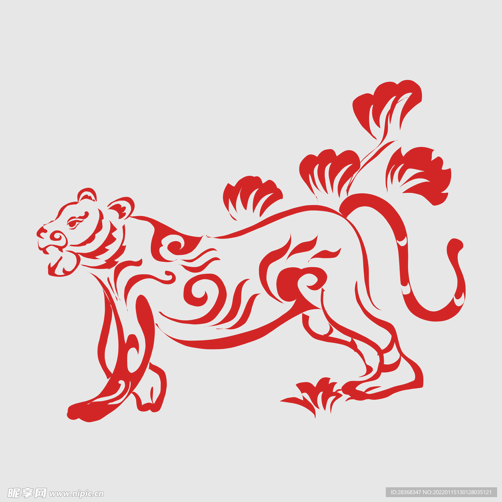 剪纸虎 