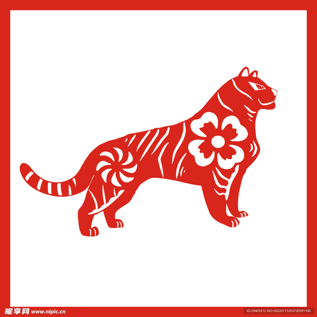 剪纸虎