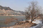 冬天兰州黄河沿岸风光石滩