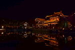 洛邑古城夜景中国古建筑木屋