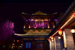 洛邑古城夜景古建筑楼阁