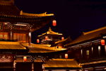 洛邑古城夜景中国古建筑木制楼阁