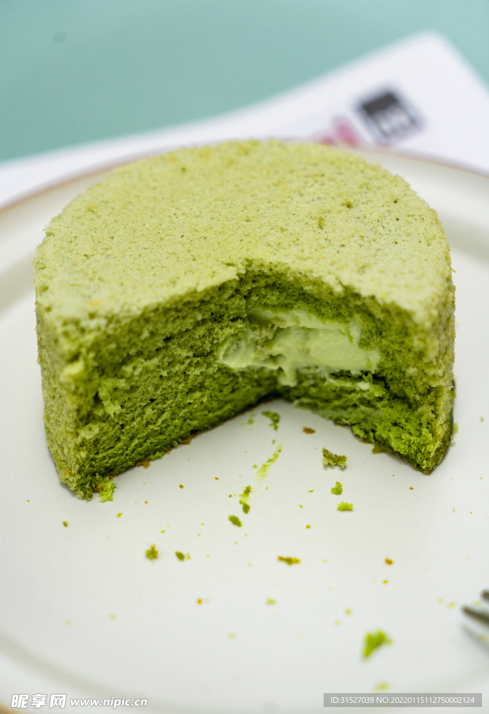 绿色抹茶蛋糕素材