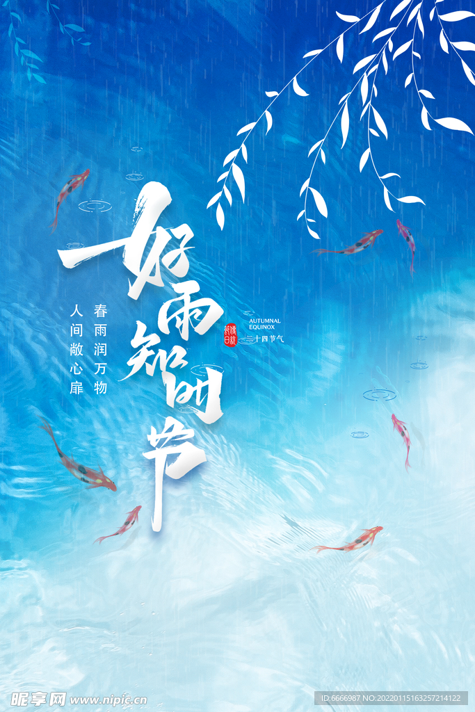 雨水节气海报