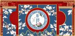 暗红中式婚礼青花瓷背景  