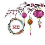 手绘2022新年  