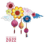 手绘2022新年  