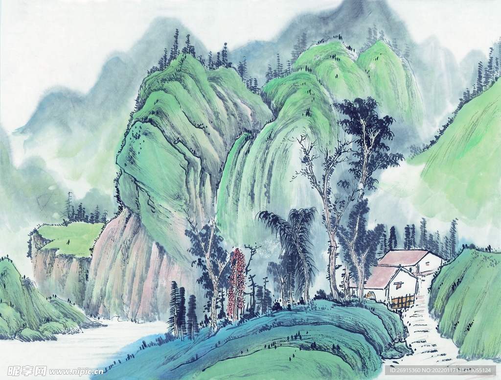 山水画 水墨山水  国画图片 