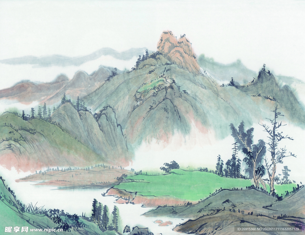 山水画  水墨山水  国画