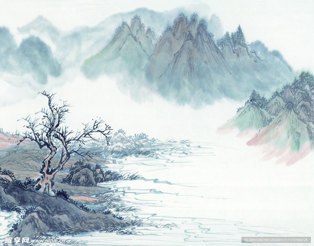 山水画  水墨山水  国画