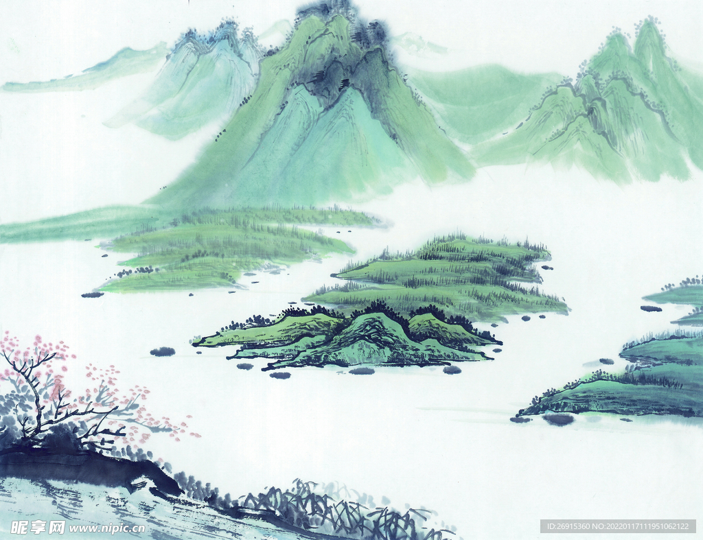 山水画  水墨山水  国画