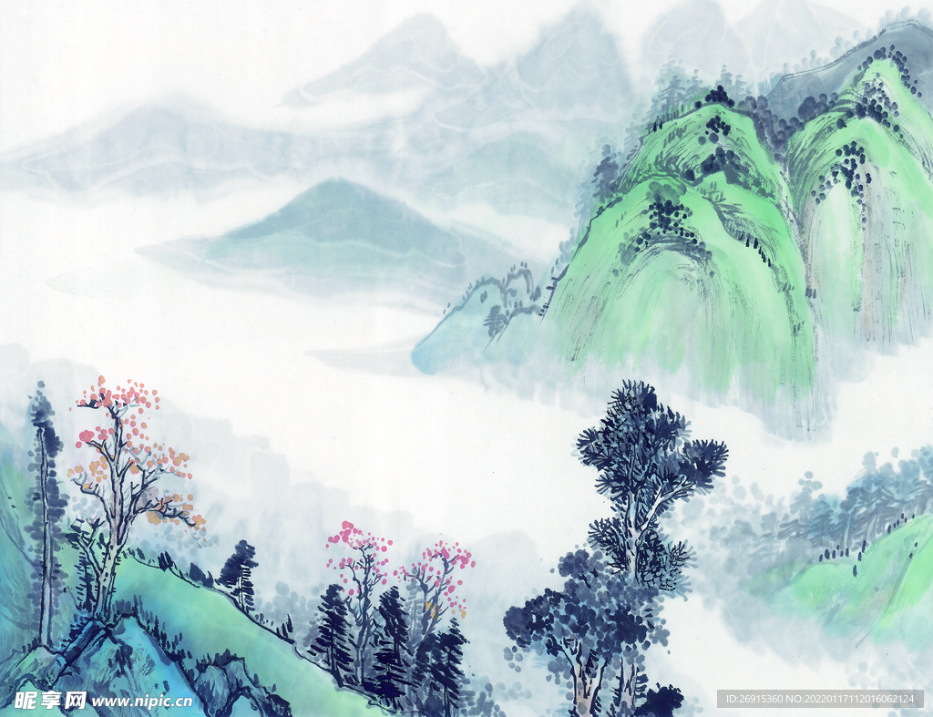 山水画  水墨山水  国画
