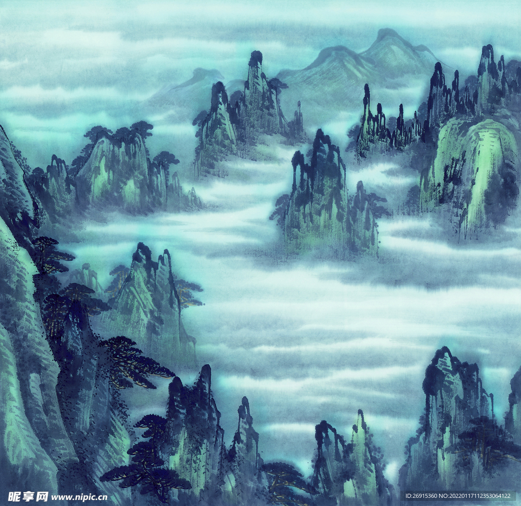 山水画  水墨山水  中国画 