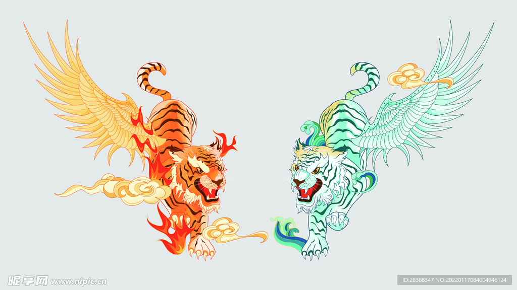 老虎插画素材