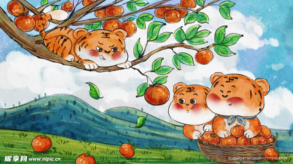 虎年插画海报