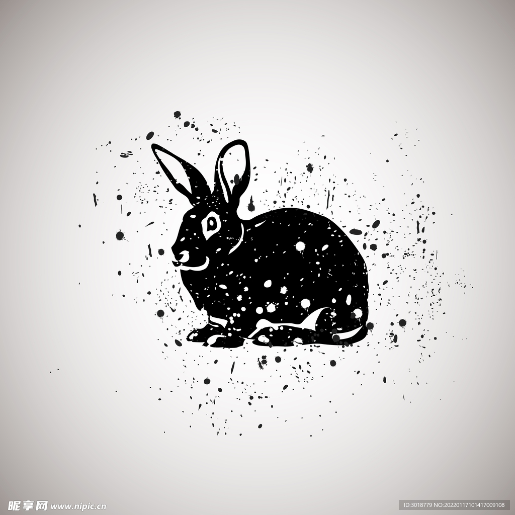 泼墨兔子