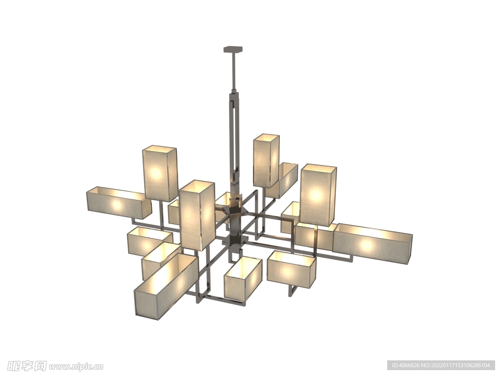 中式吊灯3d模型