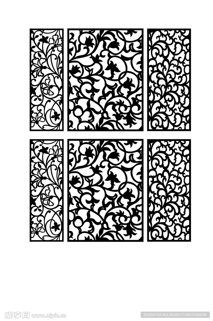 窗花 镂空花纹 屏风 隔断雕花