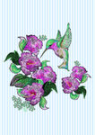 花卉鸟类条纹