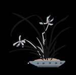 水墨兰花PNG  