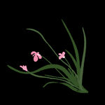 水墨兰花PNG 