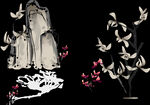水墨兰花PNG  