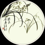  水墨兰花PNG  