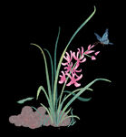  水墨兰花PNG 
