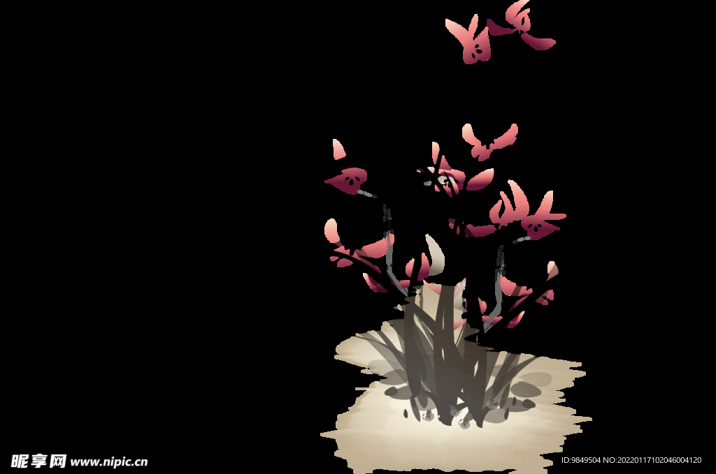  水墨兰花PNG  