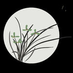  水墨兰花PNG 