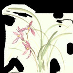  水墨兰花PNG  