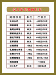 理疗项目表