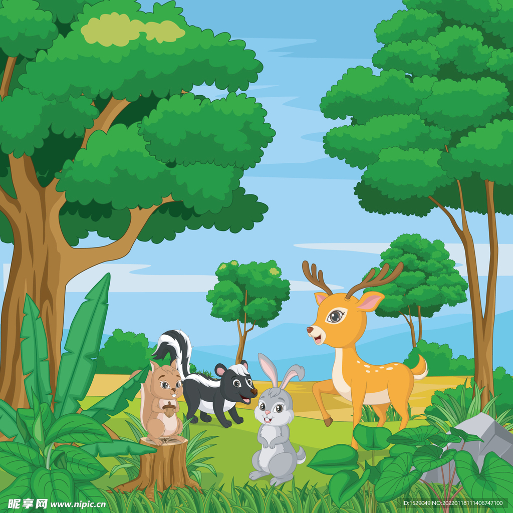 卡通野生动物  