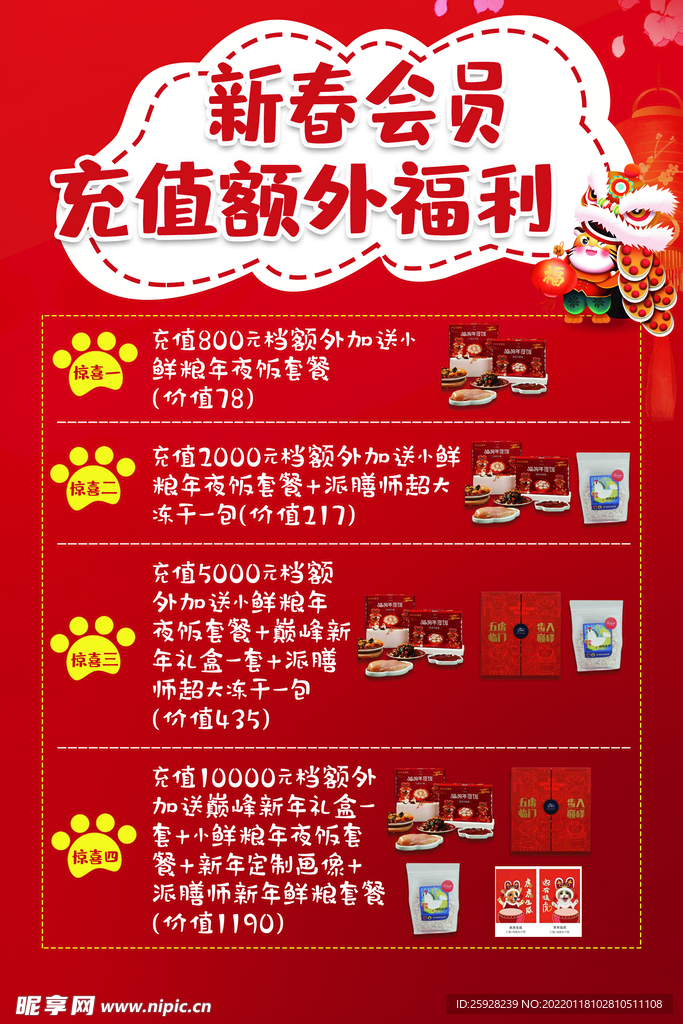 新年新春活动海报宠物店广告