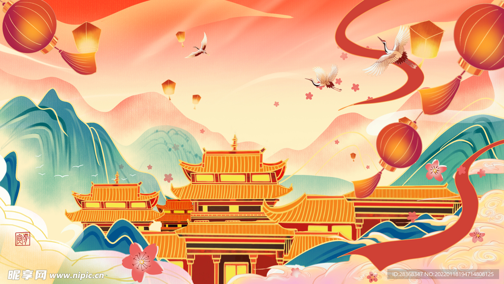 国潮海报背景