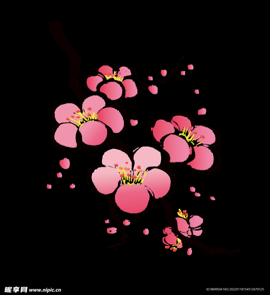 梅花桃花PNG 