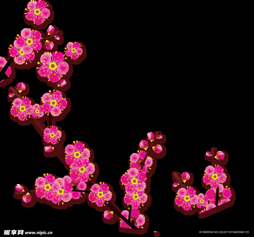 梅花桃花PNG 